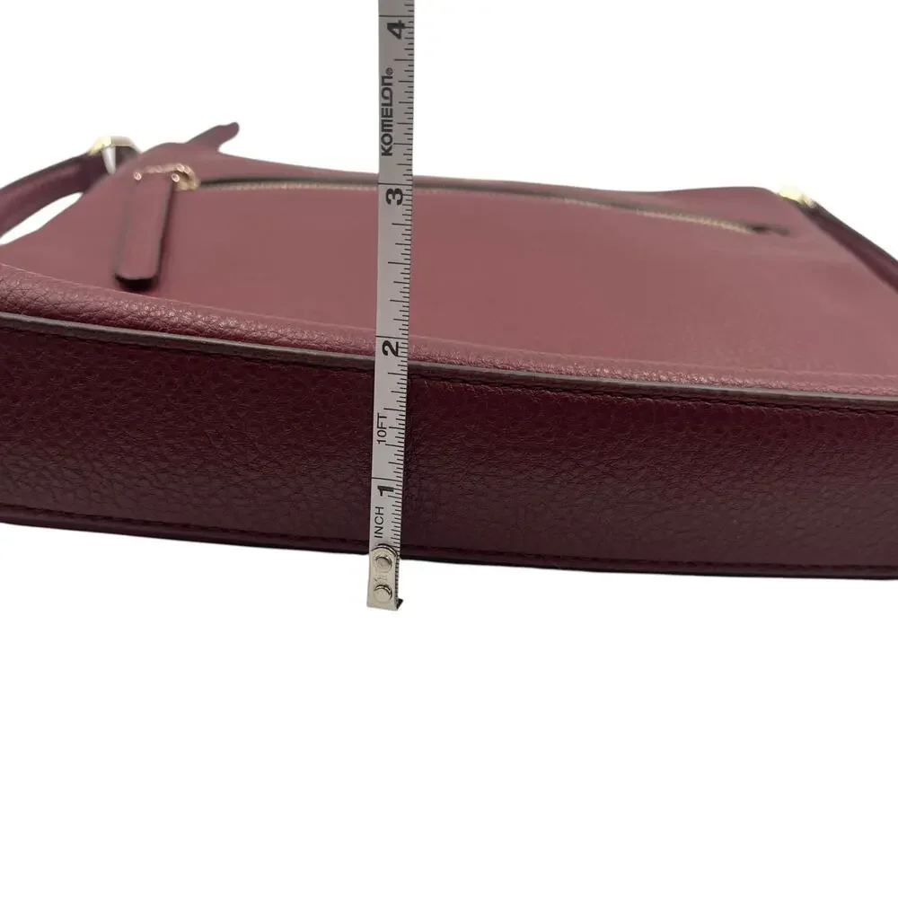 Kate Spade Crossbody Bag Jackson Top Zip Pebbled Leather Burgundy